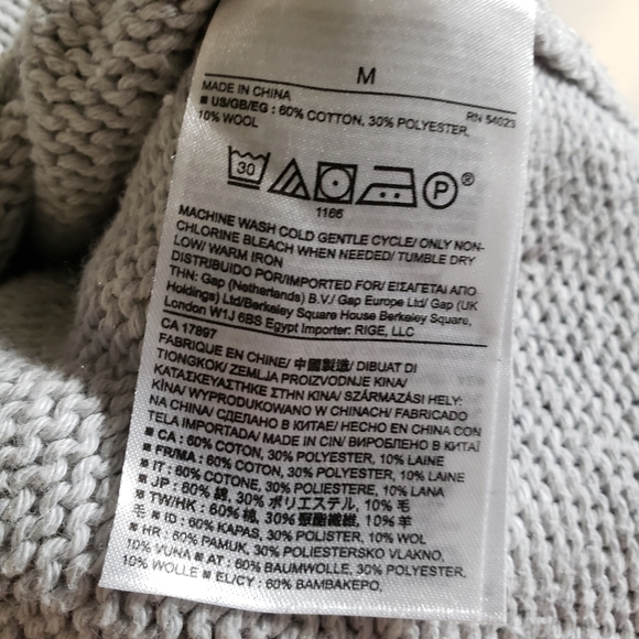 Banana Republic Grey Crew Neck Asymmetrical Sweater Medium - Picture 11 of 14